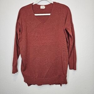 Dreamers by Debut Dolman Long Sleeve Sweater Rusty Red Large